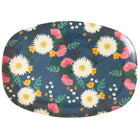 Wedding Bouquet Print Rectangular Melamine Plate By Rice DK